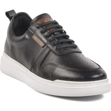 Siyah-Beyaz Hakiki Deri Erkek Sneaker Premium 412 M