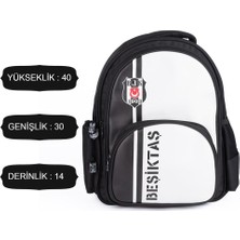Beşiktaş 3 Bölmeli Suni Deri Okul Çantası (24348)