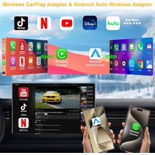 Kablosuz Carplay & Android Auto Aı Box 3in1 Video Oynatmalı 2GB+32GB Youtube,netflix,google Play,bein Connect