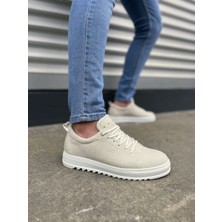 Beyaz Cool Bağcıklı Keten Erkek Günlük Spor Klasik Ayakkabı