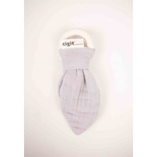 Ahşap Müslin Kumaştan Diş Kaşıyıcı Gri