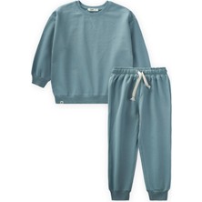 Cigit Basic Karyoka Detaylı Sweatshırt Takım 3-8 Yaş Çağla Yeşil