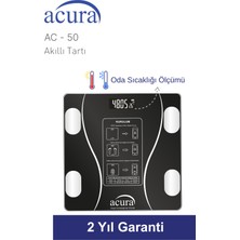 Acura Ac- 50 Ce Onaylı Yağ, Su, Kas ve Kilo Ölçer Akıllı Tartı