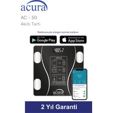 Acura Ac- 50 Ce Onaylı Yağ, Su, Kas ve Kilo Ölçer Akıllı Tartı