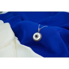 Yuvarlak Sedef Oltutaşı Gümüş Kolye