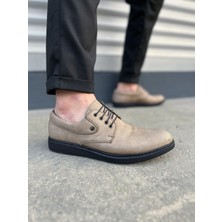 Mevese Gri Clasico Bağcıklı Cilt Erkek Günlük Klasik Ayakkabı
