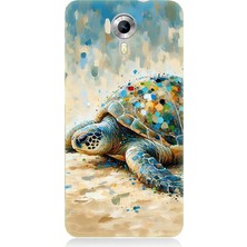General Mobile Discovery 4g Uyumlu Fırça Darbesiyle Deniz Kaplumbağası  Desenli Silikon Kılıf