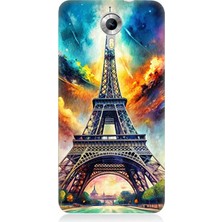 General Mobile Discovery 4g Uyumlu Renk Yağmurunda Eyfel  Desenli Silikon Kılıf