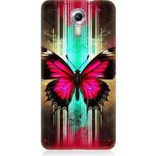General Mobile Discovery 4g Uyumlu Neon Kanatlı Kelebek  Desenli Silikon Kılıf