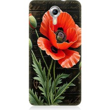 General Mobile Discovery 4g Uyumlu Kırmızı Gelincik Hatırası  Desenli Silikon Kılıf