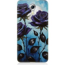 General Mobile Discovery 4g Uyumlu Mavi Güller Hüznü  Desenli Silikon Kılıf