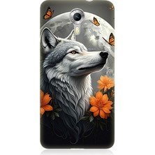General Mobile Discovery 4g Uyumlu Ay Çiçeğinde Kurt Güzelliği  Desenli Silikon Kılıf