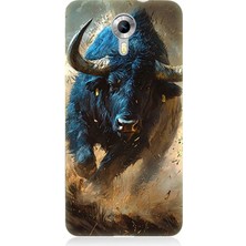 General Mobile Discovery 4g Uyumlu Renk Patlamasında Saldıran Boğa  Desenli Silikon Kılıf