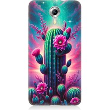 General Mobile Discovery 4g Uyumlu Neon Renkli Kaktüs Bahçesi  Desenli Silikon Kılıf