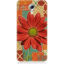 General Mobile Discovery 4g Uyumlu Kiremit Desende Renkli Çiçek  Desenli Silikon Kılıf