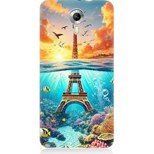 General Mobile Discovery 4g Uyumlu Denizaltında Eyfel Hayali  Desenli Silikon Kılıf