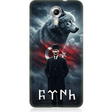 General Mobile Discovery 4g Uyumlu Gölgede Kurt ve Atatürk  Desenli Silikon Kılıf