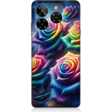 General Mobile Era 50 Uyumlu Gökkuşağı Güllerin Patlaması  Desenli Silikon Kılıf