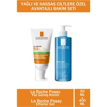 Seddar Collection La Roche Posay Anthelios Anti Shine Dry Touch Finish Mattifing Effect Gel Cream SPF50+ 50 ml  +  La Roche Posay Effaclar Gel 400 ml