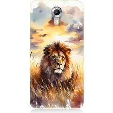 General Mobile Discovery 4g Uyumlu Günbatımında Gururlu Aslan  Desenli Silikon Kılıf
