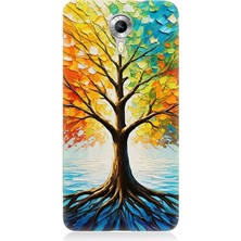 General Mobile Discovery 4g Uyumlu Renk Renk Mevsim Ağacı  Desenli Silikon Kılıf