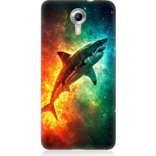 General Mobile Discovery 4g Uyumlu Uzayda Parlayan Yalnız Köpekbalığı  Desenli Silikon Kılıf