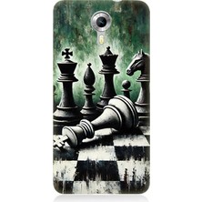 General Mobile Discovery 4g Uyumlu Karede Satranç ve Düşünce  Desenli Silikon Kılıf