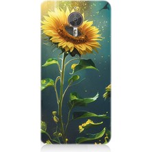 General Mobile Gm5 Plus Uyumlu Tek Başına Ayçiçeği  Desenli Silikon Kılıf