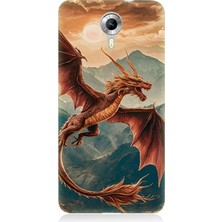 General Mobile Discovery 4g Uyumlu Dağların Üzerinde Ejderha  Desenli Silikon Kılıf