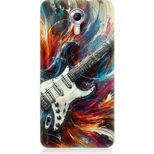 General Mobile Discovery 4g Uyumlu Alevler Içinde Elektrik Gitar  Desenli Silikon Kılıf