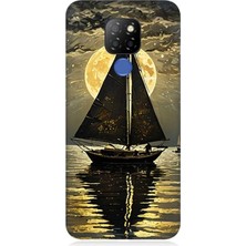 General Mobile Gm 20 Uyumlu Altın Ayda Yelkenli  Desenli Silikon Kılıf