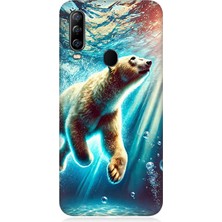 General Mobile Gm 20 Pro Uyumlu Suda Dans Eden Ayı  Desenli Silikon Kılıf
