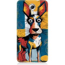 General Mobile Discovery 4g Uyumlu Çizgilerle Renkli Köpek  Desenli Silikon Kılıf