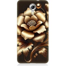 General Mobile Discovery 4g Uyumlu Altın Işıklı Zarif Çiçek  Desenli Silikon Kılıf