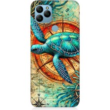 General Mobile Gm 21 Uyumlu Pusulada Deniz Kaplumbağası  Desenli Silikon Kılıf
