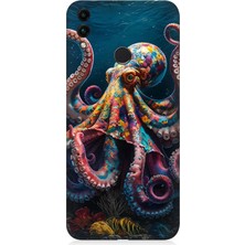 Huawei Honor 8c Uyumlu Derinliklerde Sekiz Kol Ahtapot  Desenli Silikon Kılıf