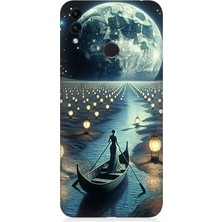 Huawei Honor 8c Uyumlu Ay Işığında Sandal Yolculuk  Desenli Silikon Kılıf