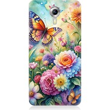 General Mobile Discovery 4g Uyumlu Çiçeklerle Dans Eden Kelebek  Desenli Silikon Kılıf