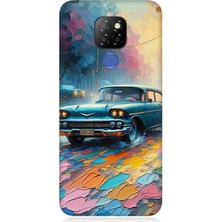 General Mobile Gm 20 Uyumlu Renkli Yol Üzerinde Araba  Desenli Silikon Kılıf