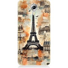 General Mobile Discovery 4g Uyumlu Kahverengi Eyfel Kompozisyonu  Desenli Silikon Kılıf
