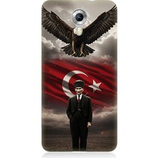 General Mobile Discovery 4g Uyumlu Bayrak ve Mustafa Kemal Atatürk  Desenli Silikon Kılıf