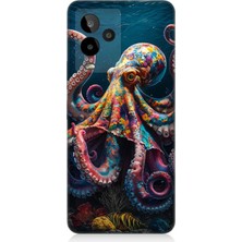 General Mobile Gm 24 Pro Uyumlu Derinliklerde Sekiz Kol Ahtapot  Desenli Silikon Kılıf