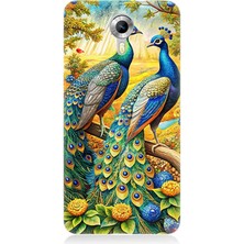 General Mobile Discovery 4g Uyumlu Görkemli Tavuskuşu Bahçesi  Desenli Silikon Kılıf