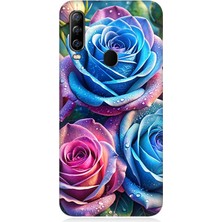 General Mobile Gm 20 Pro Uyumlu Gökkuşağı Renkli Güller  Desenli Silikon Kılıf