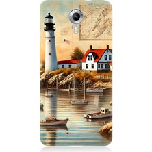 General Mobile Discovery 4g Uyumlu Harita Yanı Deniz Feneri  Desenli Silikon Kılıf