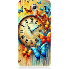 General Mobile Discovery 4g Uyumlu Saat ve Kelebek Zamanı  Desenli Silikon Kılıf