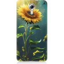 General Mobile Discovery 4g Uyumlu Tek Başına Ayçiçeği  Desenli Silikon Kılıf