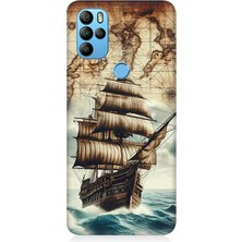 General Mobile Gm 21 Pro Uyumlu Haritada Yelkenli Macera  Desenli Silikon Kılıf