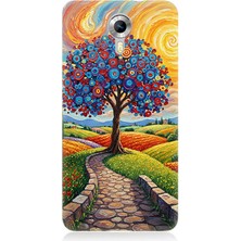 General Mobile Discovery 4g Uyumlu Masalsı Renkli Yolculuk Ağacı  Desenli Silikon Kılıf