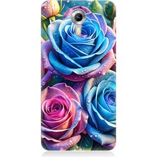 General Mobile Discovery 4g Uyumlu Gökkuşağı Renkli Güller  Desenli Silikon Kılıf